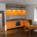 цвет-оранжевый, стиль-модерн, угловая, кухня Карина